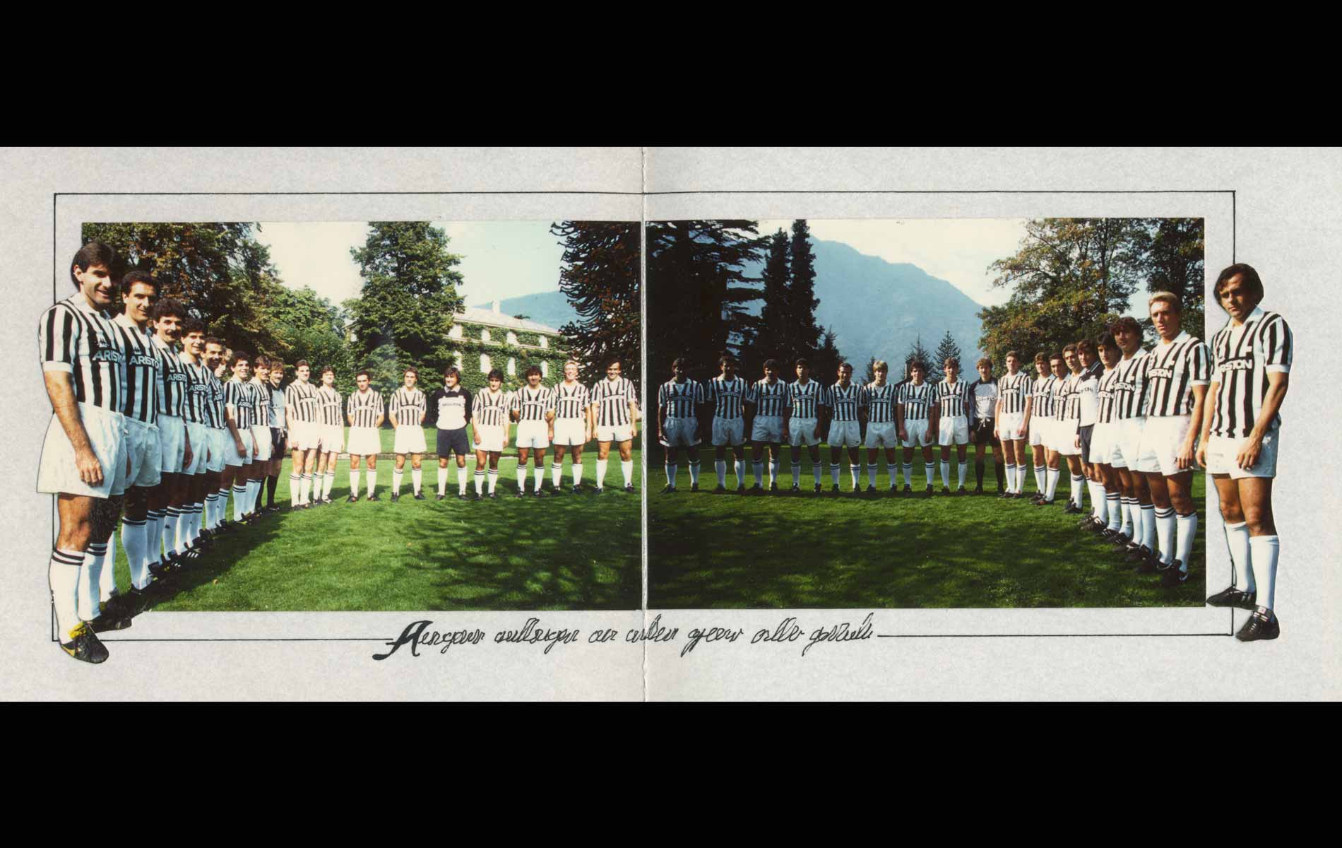 FIAT JUVENTUS - GREETINGS CARDS 1986 x Avv.Giovanni AGNELLI with JUVENTUS Football Team - © Graziano Villa
